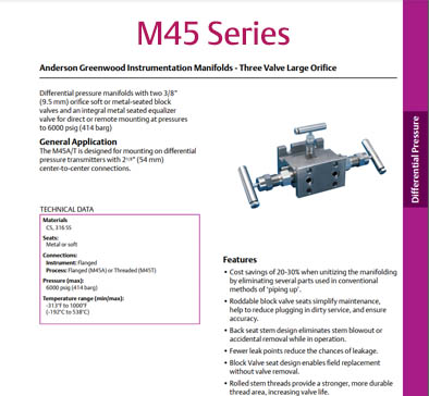 M45A Series - 3 Valve DP Manifolds